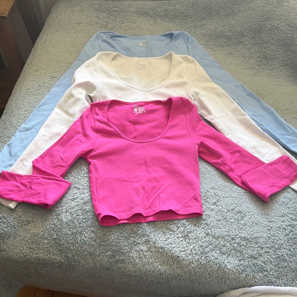 Kids Pink and Blue Long Sleeve Tops
